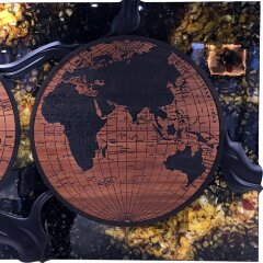 Большое декоративное панно «Янтарная Галактика» из натурального янтаря