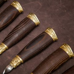 Оригинальные шампуры «Герб Казахстана» с деревянной рукоятью