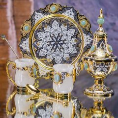 Чайный сервиз подарочный «ВОСТОК» из оникса в подарок женщине