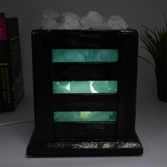 Настольный светильник из каменной соли «Торшер» голубого свечения