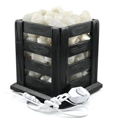 Настольный светильник из каменной соли «Торшер» голубого свечения