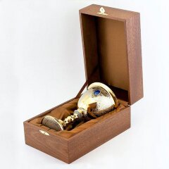 Наградной позолоченный кубок для вина «Лазурит» в подарок руководителю