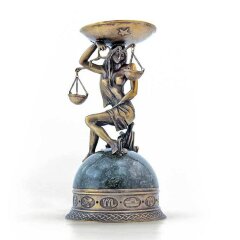 Бронзовый подсвечник «Весы» на камне для декора дома
