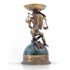 Бронзовый подсвечник «Весы» на камне для декора дома