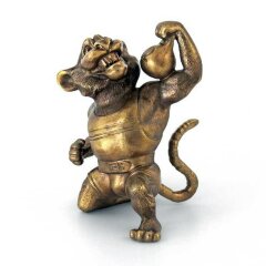 Бронзовая статуэтка «Тигр с гирей» в подарок спортсмену