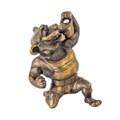 Бронзовая статуэтка «Тигр с гирей» в подарок спортсмену