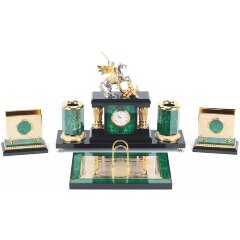 Настольный набор «Георгий Победоносец» (малахит)