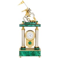 Купить настольные часы «Георгий Победоносец» из малахита