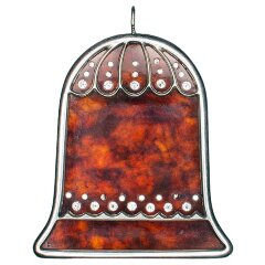 Янтарная ёлочная игрушка «Колокольчик» для украшения новогодней ёлки