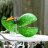 Декоративная чаша «Хамелеон» из зелёного художественного стекла