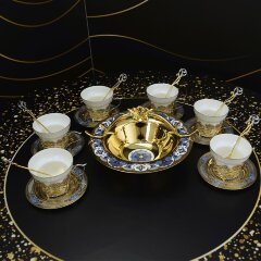 Чайный сервиз подарочный «Незабудки» на 6 персон в подарок женщине