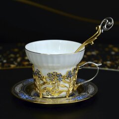 Чайный сервиз подарочный «Незабудки» на 6 персон в подарок женщине