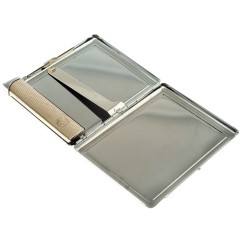 Портсигар металлический на 10 сигарет «Зелёный апатит» с зажигалкой в подарок бабушке