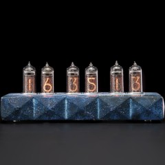 Синие ламповые часы «Ночное небо» (будильник, 2 режима смены цифр)