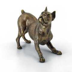 Бронзовая статуэтка собаки «Боксер играет» в подарок коллекционеру