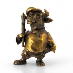 Бронзовая статуэтка «Бык с дубиной» в подарок коллекционеру