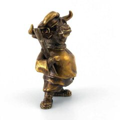 Бронзовая статуэтка «Бык с дубиной» в подарок коллекционеру