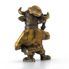 Бронзовая статуэтка «Бык с дубиной» в подарок коллекционеру