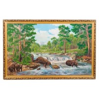Репродукция картины «Медвежья рыбалка»