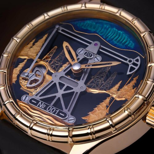 Золотые мужские часы «НЕФТЬ» (розовое золото)