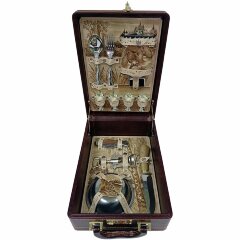 Кожаный чемодан для пикника «Медведь рыбак»