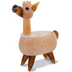 Декоративная чаша «Лама» из оранжевого художественного стекла