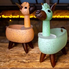 Декоративная чаша «Лама» из оранжевого художественного стекла