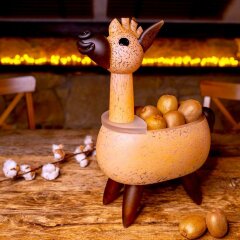 Декоративная чаша «Лама» из оранжевого художественного стекла