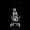 Серебряная статуэтка «Бордосский дог» на постаменте из вулканического камня обсидиан