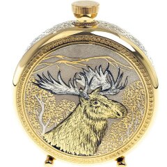 Подарочная фляжка «Лось» с тремя стопками перевертышами