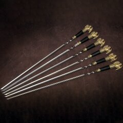 Подарочные шампуры «Темный ангел» с деревянной рукоятью