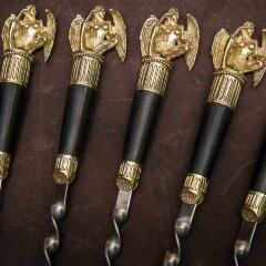 Подарочные шампуры «Темный ангел» с деревянной рукоятью