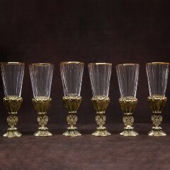 Рюмки лафитники для водки «Герб России» в кожаной шкатулке