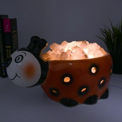 Настольный светильник из каменной соли «Божья коровка» в подарок для детей