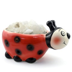 Настольный светильник из каменной соли «Божья коровка» в подарок для детей