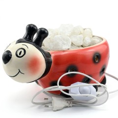 Настольный светильник из каменной соли «Божья коровка» в подарок для детей