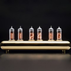 Премиальные часы из ламп «GOLD» в коллекции Deep Space оранжевого свечения