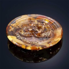 Ёлочное украшение сувенирная монета «Лошадка» в форме тарелочки для новогодней ёлки