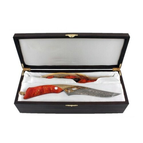 Подарочный нож «Великан» из дамасской стали на подставке