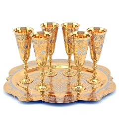 Подарочный набор бокалов для вина «Дорогой» с подносом на 6 персон