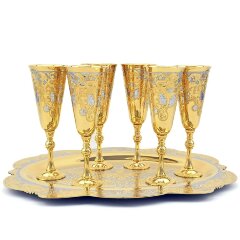 Подарочный набор бокалов для вина «Дорогой» с подносом на 6 персон