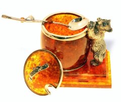 Медовница из янтаря «Медведь»