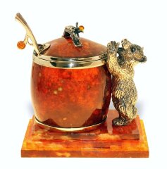 Медовница из янтаря «Медведь»