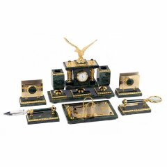 Настольный набор органайзер «Орёл» из камня нефрит