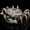 Икорница из серебра «Краб» с позолоченной ложкой в подарок к праздничному столу