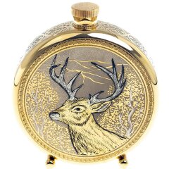 Металлическая фляжка «Олень» с тремя стопками перевертышами