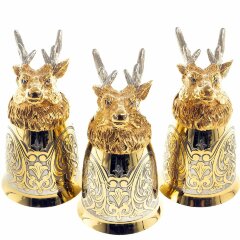 Металлическая фляжка «Олень» с тремя стопками перевертышами