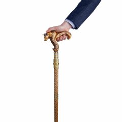 Дизайнерская резная трость «Бык» с дамасским клинком