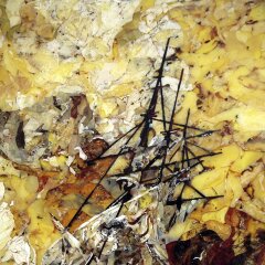 Интерьерное панно «Шторм» из янтаря и массива ореха