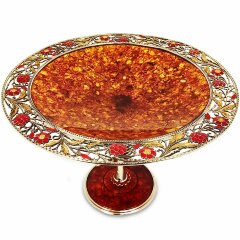 Подарочная конфетница «Хохлома» из янтаря